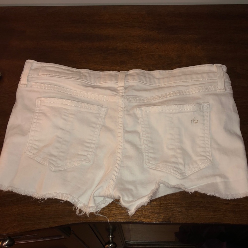 Rag & Bone Distressed White Jean Shorts